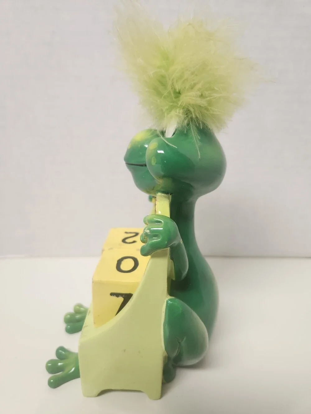 Vintage J&D Designs Ceramic Green Frog Perpetual Calendar